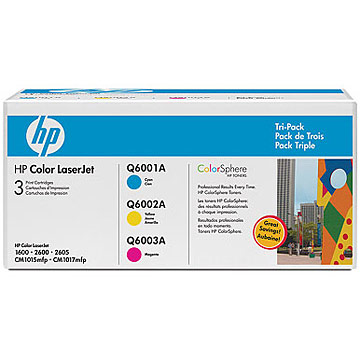 HP CE257A HP 124A OEM 3 PACK Color Toner HP 1600 2600N 2605 CM1015MFP CM1017MFP  Printers